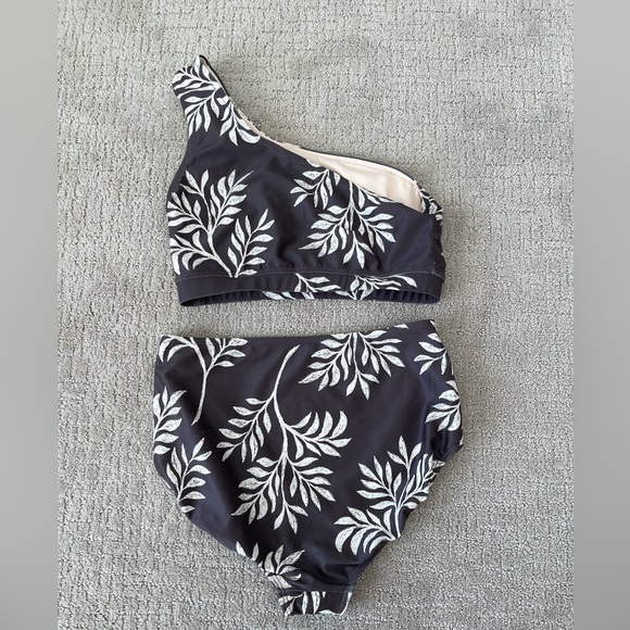 Albion One-Shoulder Leaf Print Swim Set - Picture 3 of 6